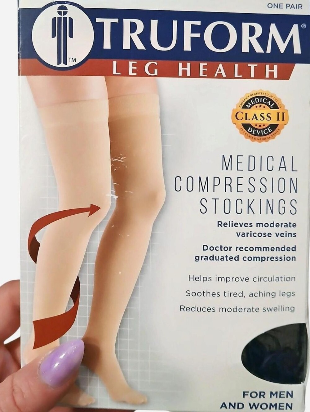 BNIB Truform Men's Medical Compression Stockings — Beige